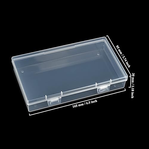 Miniatura 2 de Paquete de 8 recipientes rectangulares de plástico transparente con tapa con bisagras para cuentas y otros artículos pequeños de manualidades (6.5 x