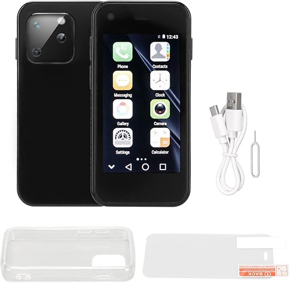 Smart Phone Mini Size 2.5 Mini Smartphone, HD Touch Screen Lightweight Cell Phone, 1GB RAM, 8GB ROM, Black