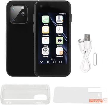 Smart Phone Mini Size 2.5" Mini Smartphone, HD Touch Screen Lightweight Cell Phone, 1GB RAM, 8GB ROM, Black