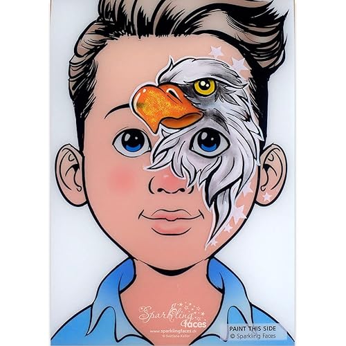 Miniatura 3 de Tabla de práctica  Julian, herramienta de práctica y exhibición de pintura facial, plantilla de maquillaje de color reutilizable, tamaño A4  8.27 x