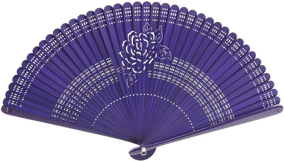 Folding fan Chinese style handmade bamboo folding fan holding bamboo folding fan Chinese dress folding fan home style decorative folding fan (colour: blue-B) (Blue c)