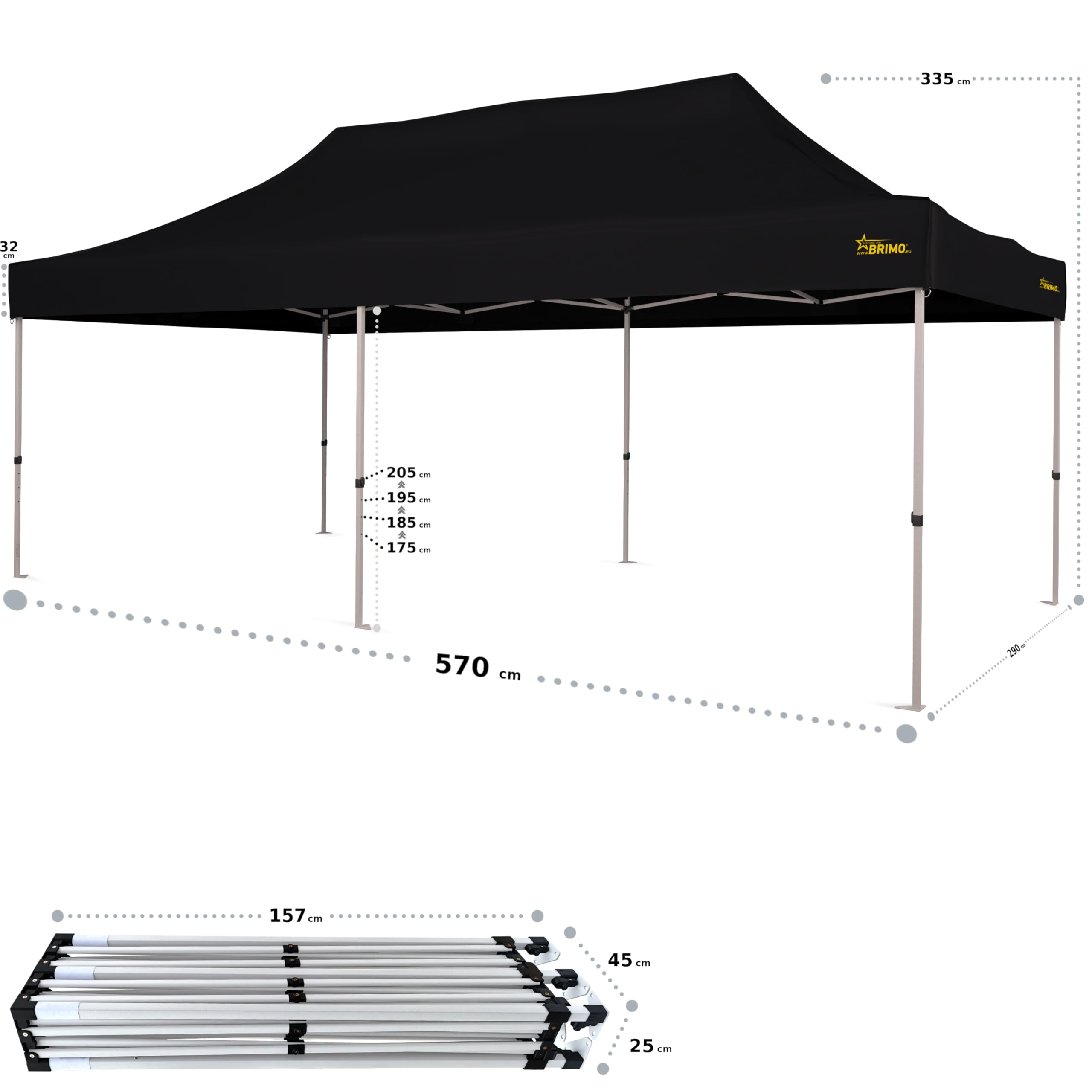Economic Star Partyzelt Wasserdicht mit 3 Seitenteile + 12x Partyzelt Heringe + Schutzhülse für Rennzelt, UV-Schutz 50+ Pop-Up Faltpavillon 3x6 (3x6, Grün)