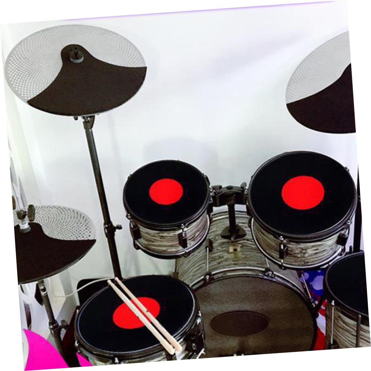 8 Stück Teiliges Drum Dämpfer Pad aus Schallabsorbierendem Wiederverwendbar Leichte Silent Drum Matte für Präzise und Geräuscharmes Schlagzeug Üben