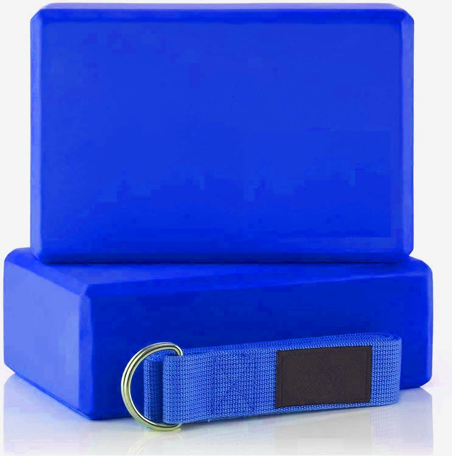 KEYCRAZE Yoga Blocks (2 PC)-High-Density EVA Block to Support Improve Strength Aid Balance and Flexibility-Lightweight Odor Resistant and Moisture-Proof Yoga Belt (Blocks2pc + Belt (Blue)-picture-15