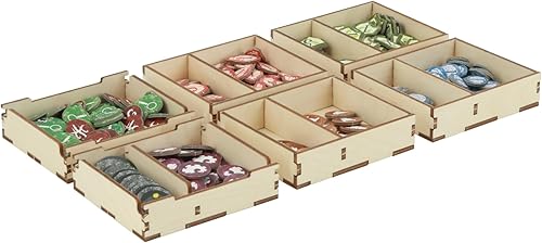 Vista 9 de The Broken Token Arkham Horror: The Card Game Revised Core Set Organizador compatible, caja de almacenamiento de madera para juegos de mesa