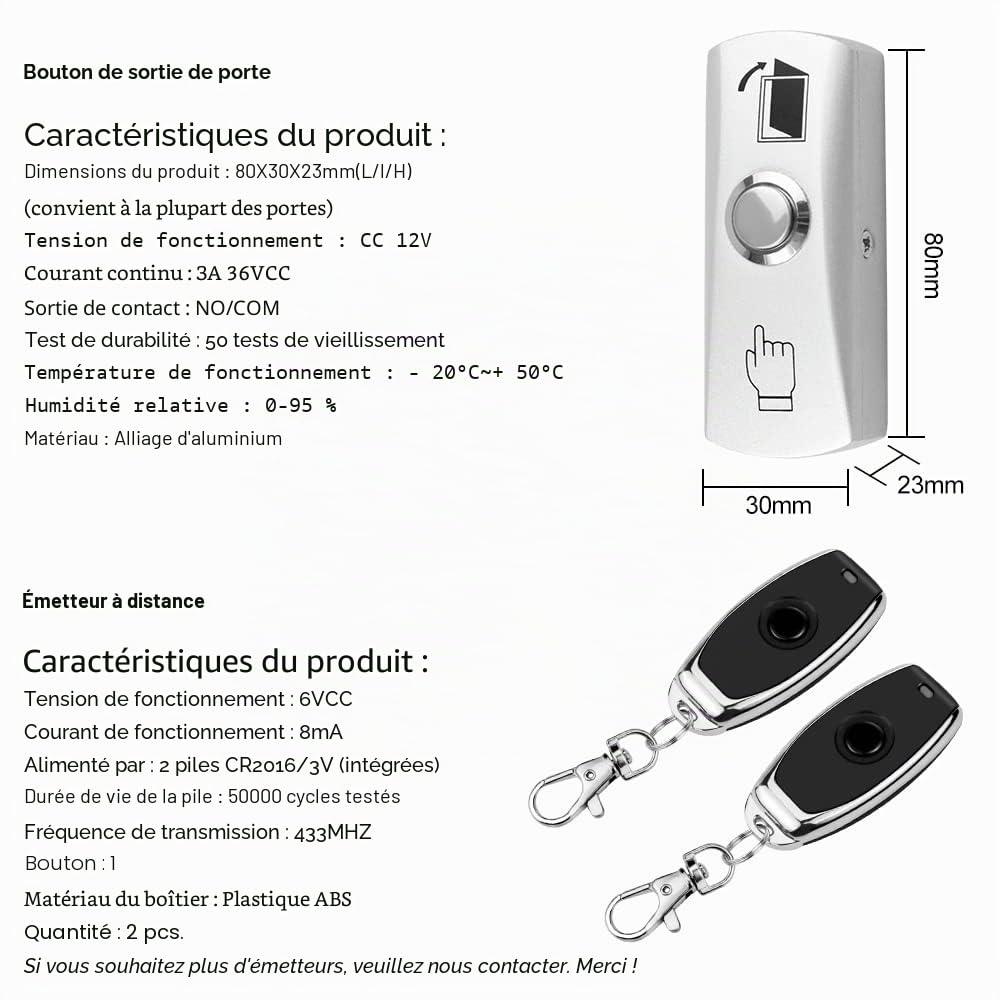 Kit de système de contrôle d'accès Smart APP, avec télécommandes/Serrure magnétique 280 kg/Adaptateur d'alimentation DC 12V, Temps de Retard de Verrouillage réglable