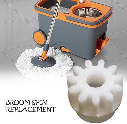Miniatura 3 de Reemplazo de escoba de plástico blanco con pedal de trapeador fácil, reemplazo de engranaje de cubo de embrague unidireccional, adecuado para