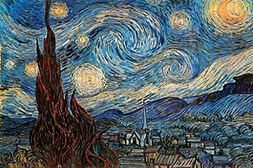The Starry Night 1889 By Vincent Van Gogh Van Gogh Wall Art Impressionist Painting Style Nature Forest Wall Decor Night Sky Poster Starry Night Decor Fine Art Stretched Canvas Art Wall Decor 24X16 #TOP18