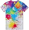 Kids4ever 6-8 Years KidsT-Shirt Cool 3D Paint Splatter Printed White Tshirts Boys Girls Brothers Casual School Festival Party Play Tee Shirts #1