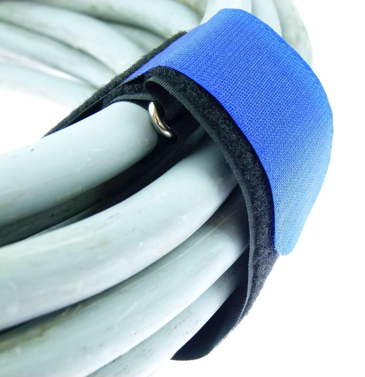 100x 50 cm x 50 mm wiederverschließbare Klett-Kabelbinder MEHRFARBIG mit Metall-Öse - Kabel-Klettband 500 mm wiederverwendbar