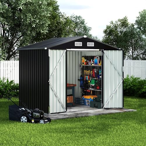 GarveeLife Outdoor Metal Storage Shed, 12x10 Ft Waterproof Lockable — view 6