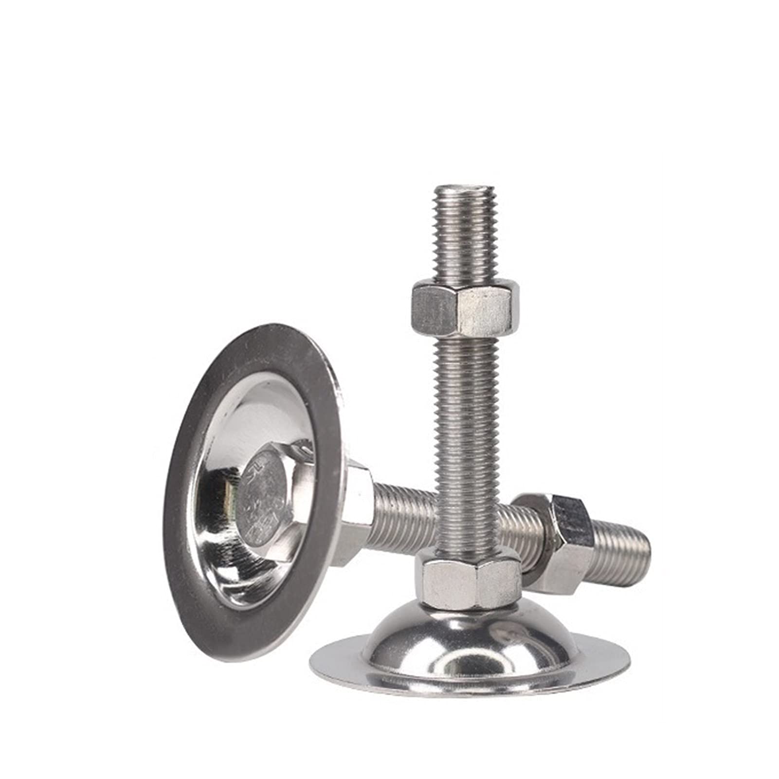 Patas de Muebles 4 Patas niveladoras for Muebles, Rosca M12 Ajustable, de Acero Inoxidable, antigolpes, con protección Deslizante for Patas de gabinete, sofá y Mesa.(D66*m12*100mm)