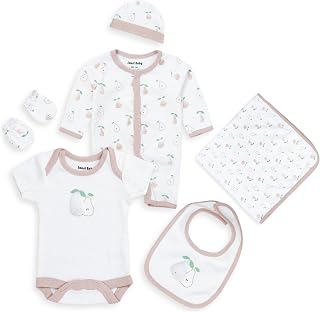 Smart Baby 6 Piece Newborn Clothes Set – 100% Bio-Washed Interlock Fabric | Bodysuit, Sleepsuit, Bib, Blanket, Mittens & C... Price In India