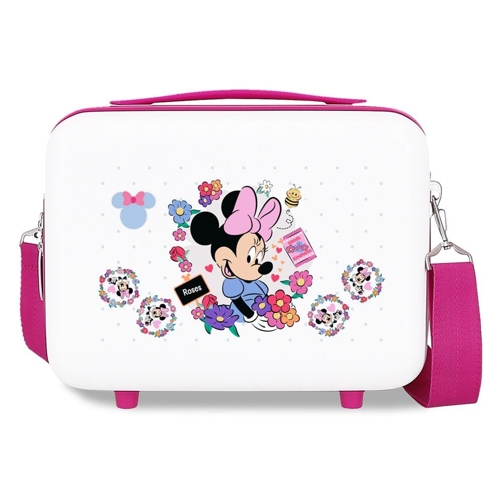 Joumma Disney Minnie Flowers Trousse Adattabile Bianco 29x21x15 cm Rigido ABS 9.1L 0.8 kg