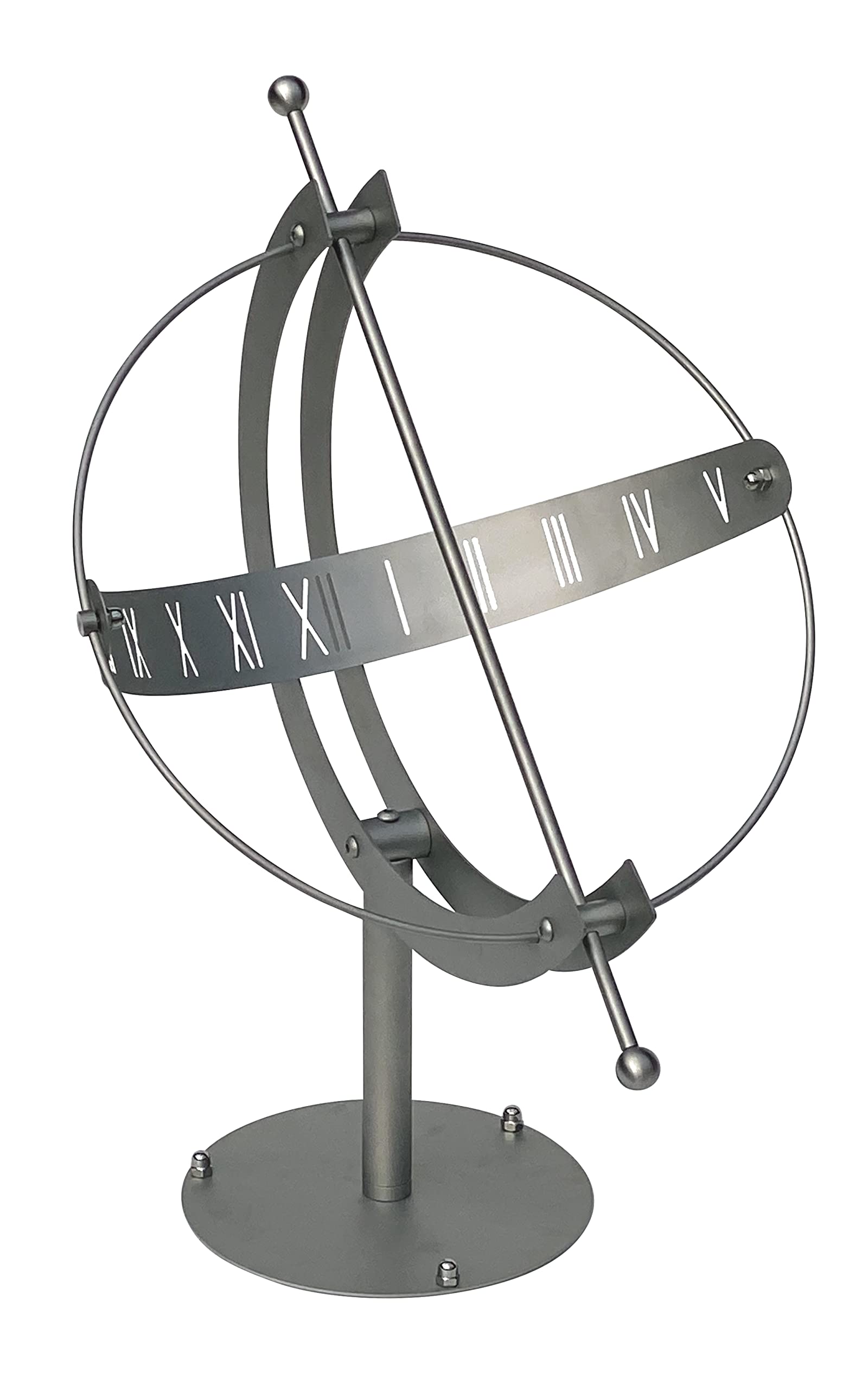 DanDiBo Sonnenuhr Edelstahl für den Garten 70 cm Rostfrei 96207 mit Säule Ausrichtbar Wetterfest Gartenuhr Modern Metall