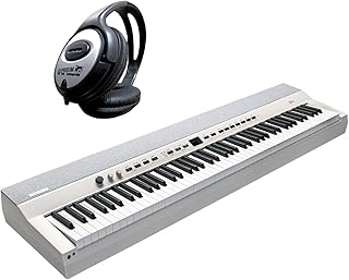 Kurzweil KAP1-WH - Teclado de piano profesional (88 teclas, con auriculares Keepdrum), color blanco