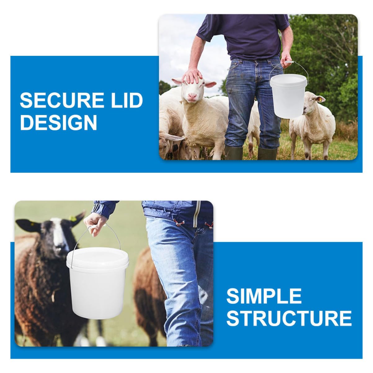 GANAZONO Hand-held Round Storage Bucket Paint Bucket Lid Sealed Liquid Storage Container Art