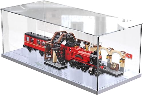 Miniatura 9 de Vitrina de acrílico transparente con base de madera blanca y plástico para Lego 42083 42096 42056, soporte de caja de protección a prueba de polvo