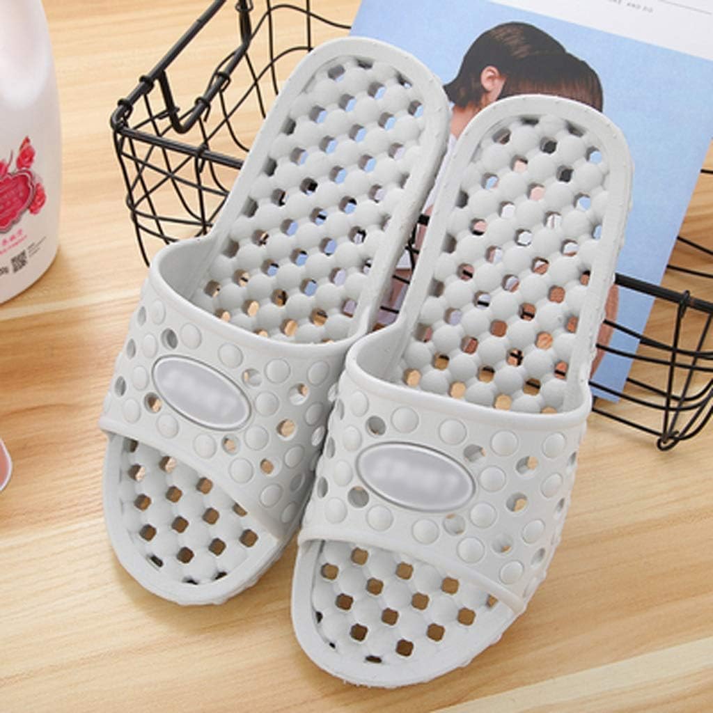 Anti-Skid Shower Sandals Hollow Bathroom Slippers Hole Soft Bottom Couple Sandals and Slippers Male Bath Leaking Breathable Massage Shower Shoes (Color : B, Size : 40-41)