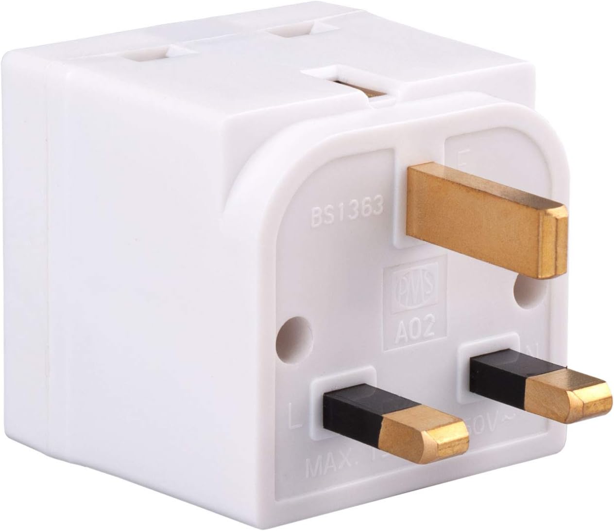 Keple Multi Socket Plug Adaptor 2 Way Electric Plug Power Splitter UK 13A Mains for Device Power Extender Double Entry UK with Three Pins Socket Extension Block Gang Socket Adapter