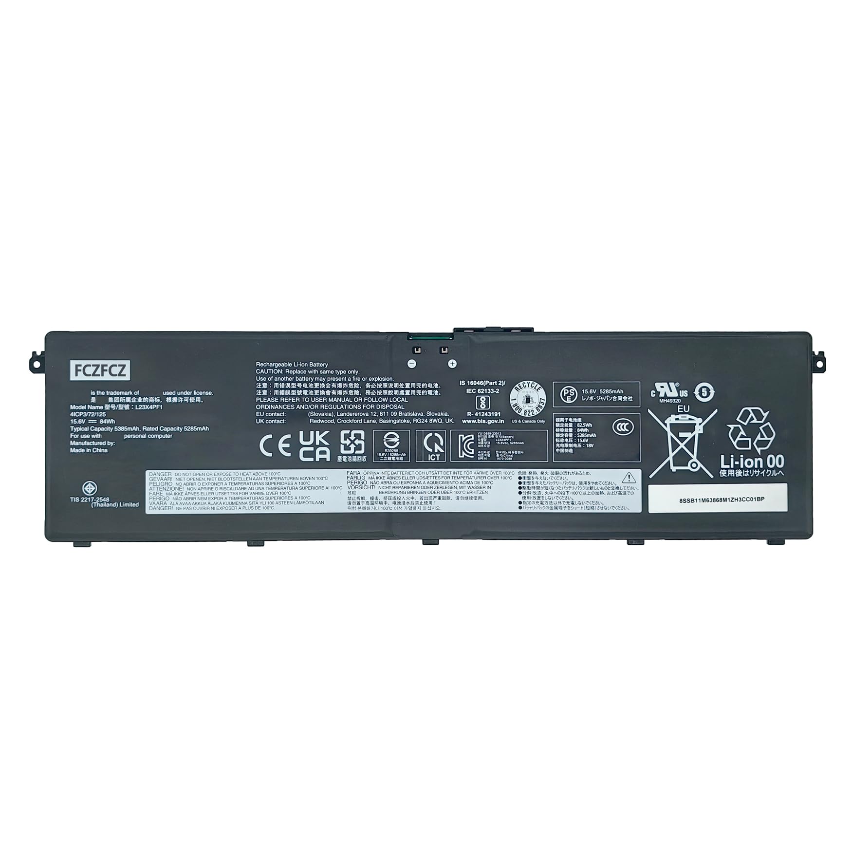 Amazon.com: FCZFCZ L23X4PF1 Laptop Battery 84Wh 5385mAh