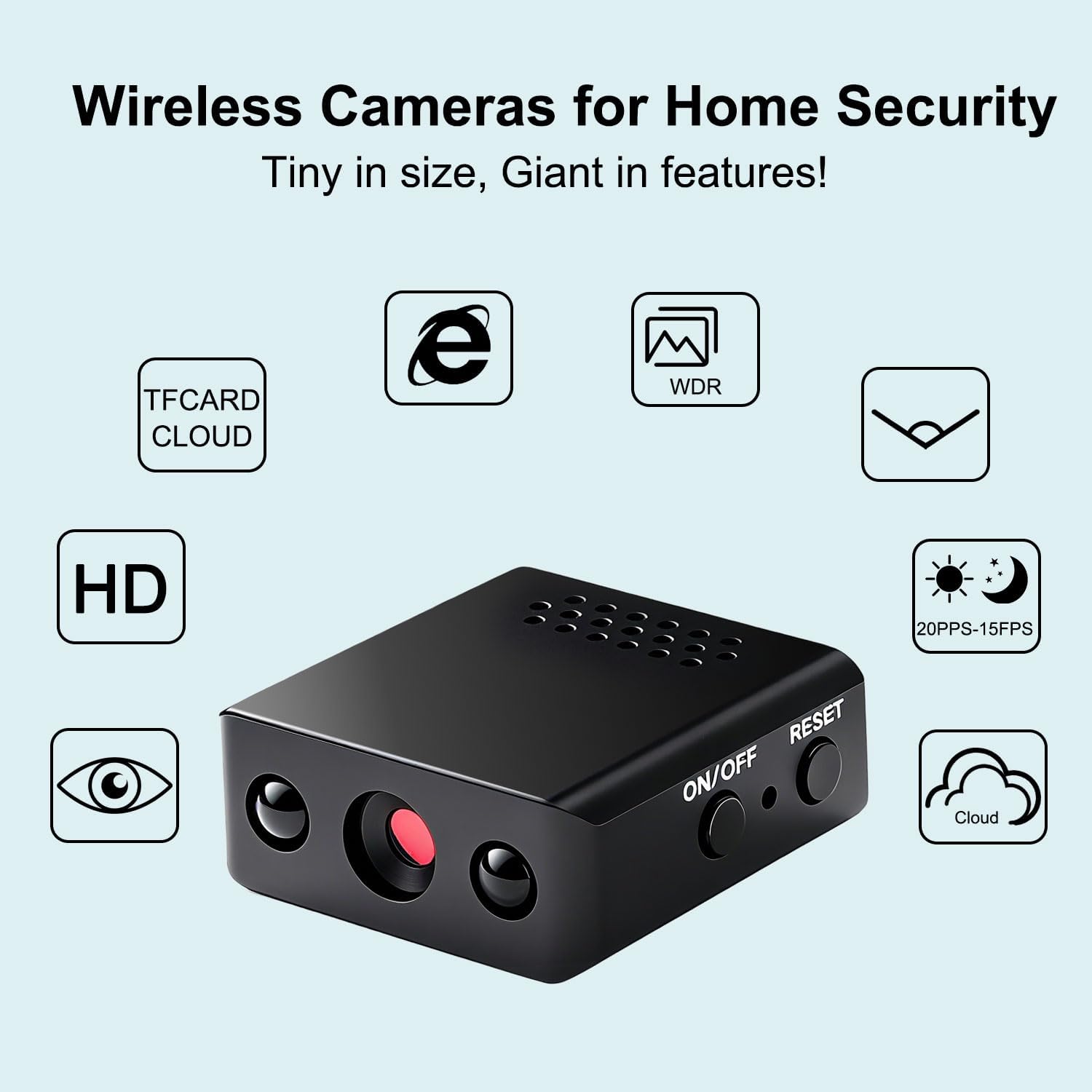 Upgraded Indoor Security Mini Camera,HD Nanny Cam for Home Security，WiFi Camera Wireless Surveillance, Motions Detection Auto Night Vision.for Home/Pet/Baby/Office withs App function Remote Viewing