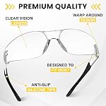 Verres de sécurité transparents, ANSI Z87.1 Verres Saftey résistants aux rayures pour hommes Femmes, verres de protection des yeux clairs