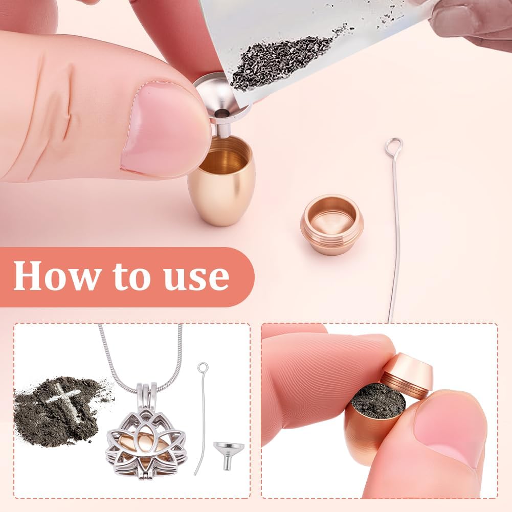 Cremation Jewelry Lotus Flower Urn Necklaces Ashes Stainless Steel Memorial Ash Pendant Necklaces Jewelry Memory of Lost Loved for Men Women Gifts - Image 3