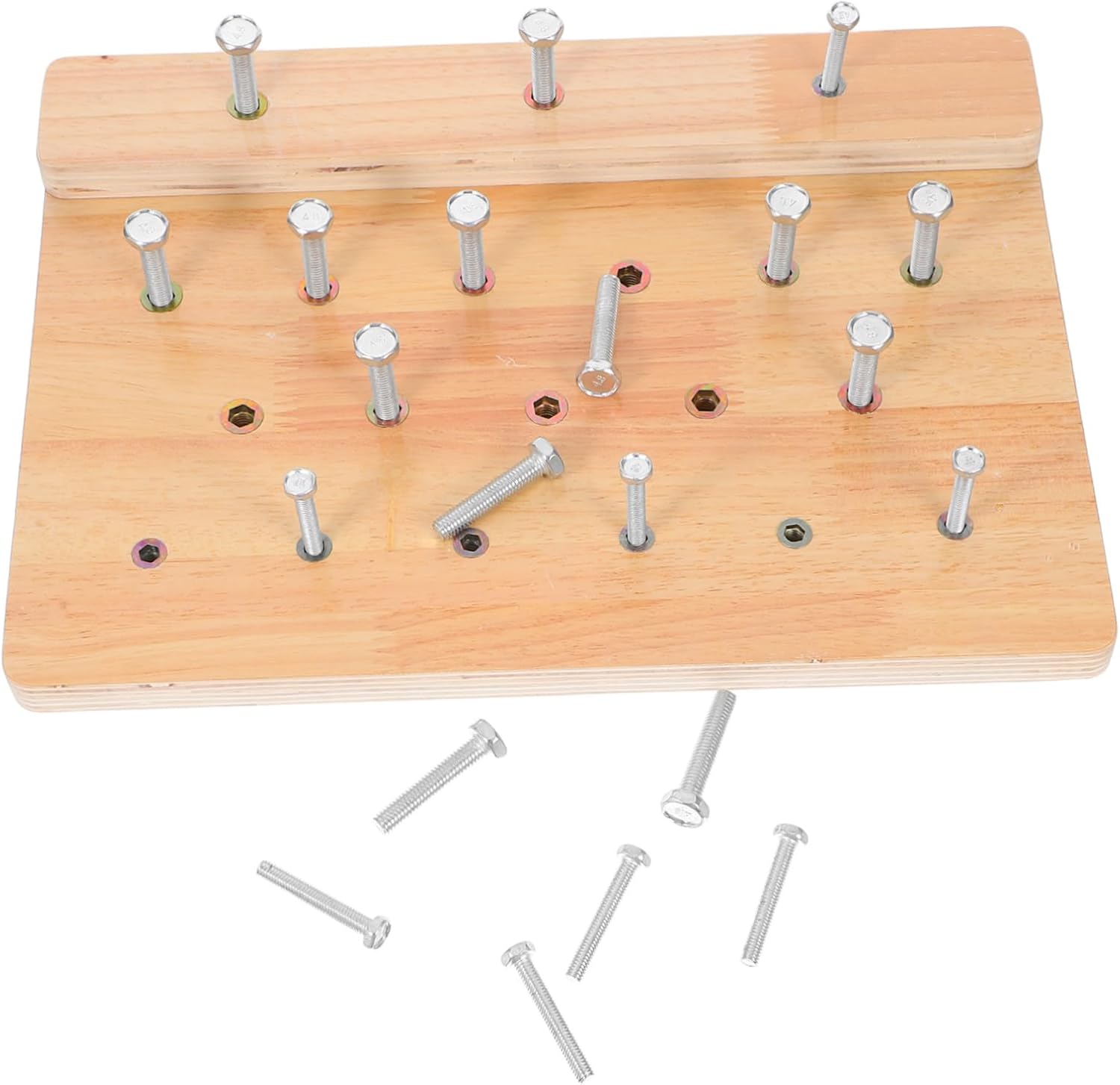 Yardwe Hand Therapy Board Wooden Pegboard for Finger Strengthening Hand-Eye Coordination Occupational Therapy Equipment