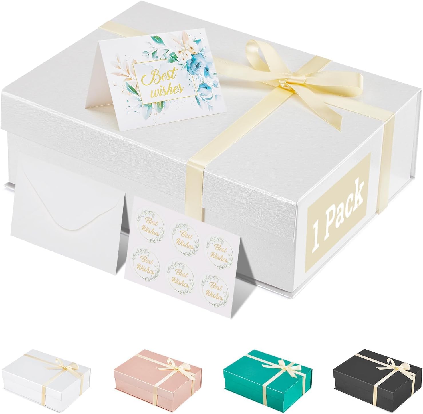 HOUSE DAY White Gift Box with Lid,28x20x9cm,Large Gift Boxes with