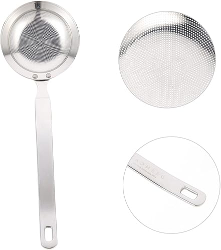 Miniatura 2 de Housoutil Skimmer - Colador de fideos para pasta, colador de grasa, cuchara de cocina, colador de espagueti, colador ergonómico de malla para