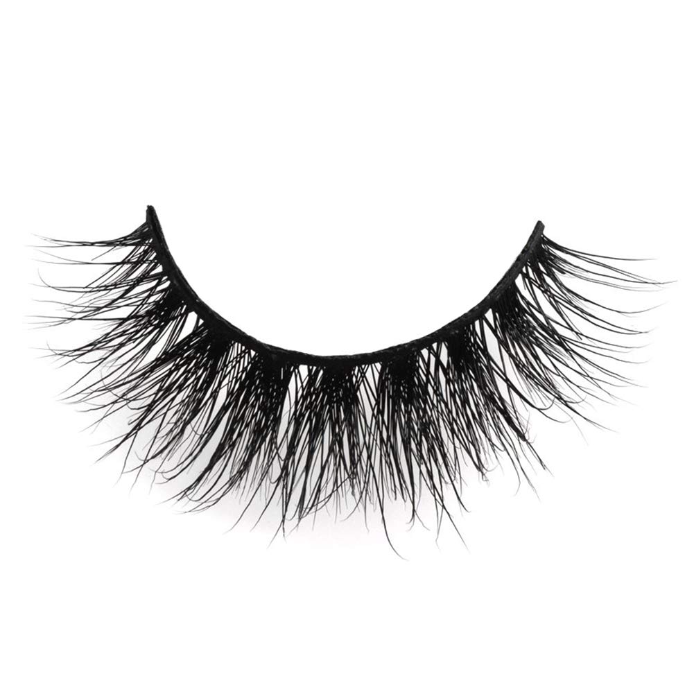 Lunamoon 3D Mink False Eyelashes Siberian Mink Fur Long Thick Hand-made Reusable Eyelashes Natural Look for Women’s Makeup 1 Pair Pack (Ruth)