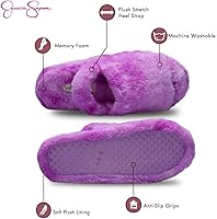 Vista 3 de Jessica Simpson Unisex-Child Plush Faux Fur Slip on House Slippers with Memory Foam
