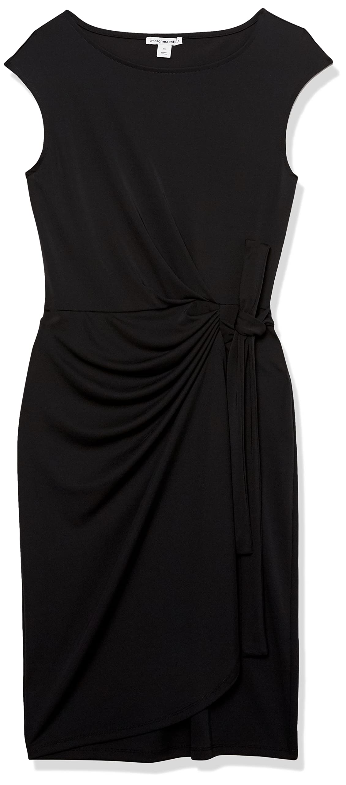 Amazon Essentials Femme Robe Effet Portefeuille, col Bateau et Mancherons