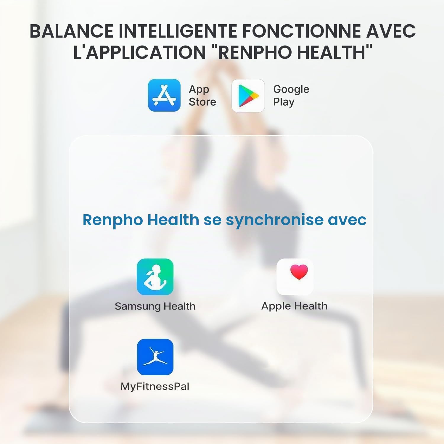 RENPHO Balance Pèse Personne Électronique, Pèse Personne Impédancemètre Rechargeable USB, 13 Données, 400 lb & Mètre Ruban Rétractable et Connecté avec Application Bluetooth