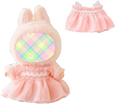 Clothes for Dolls Accessories, Outfit Set Gauze Dress for 15cm 17cm Doll No Doll, Romantic Skirt Doll Clothing Set Replacement Pink