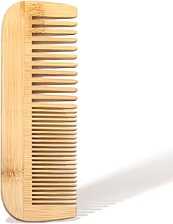 Pure Bamboo Dual-Head Comb – Wide & Fine Teeth for Gentle Grooming & Scalp Care