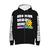 Custom Zipper Hoodies For Men Women - Personalized Add Text Image Logo Name Front & Back - Grey