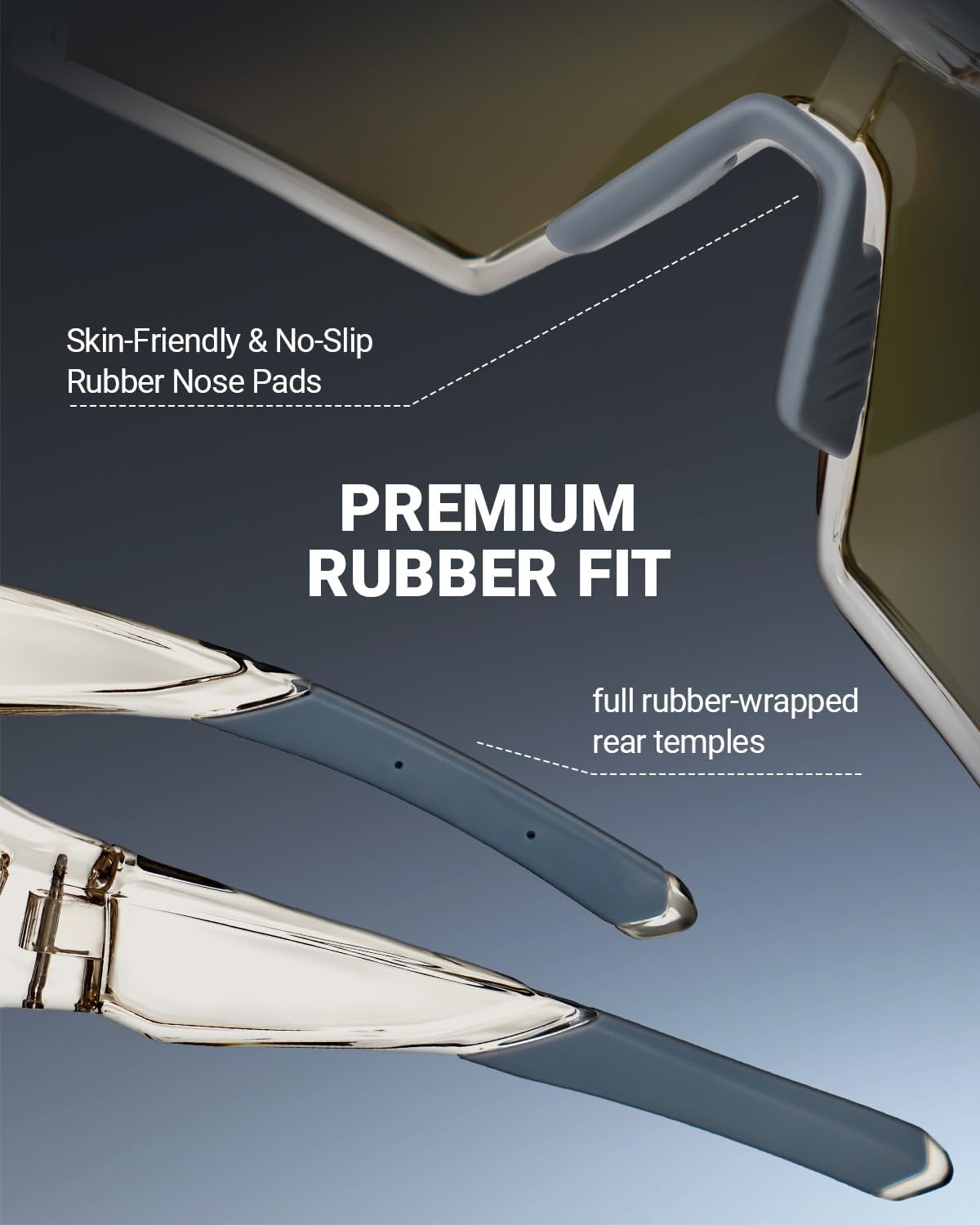 Meeloog Premium Sports Sunglasses for Men Women, Wrap Around UV400 Protection Glasses for Cycling Running Baseball Pickleball