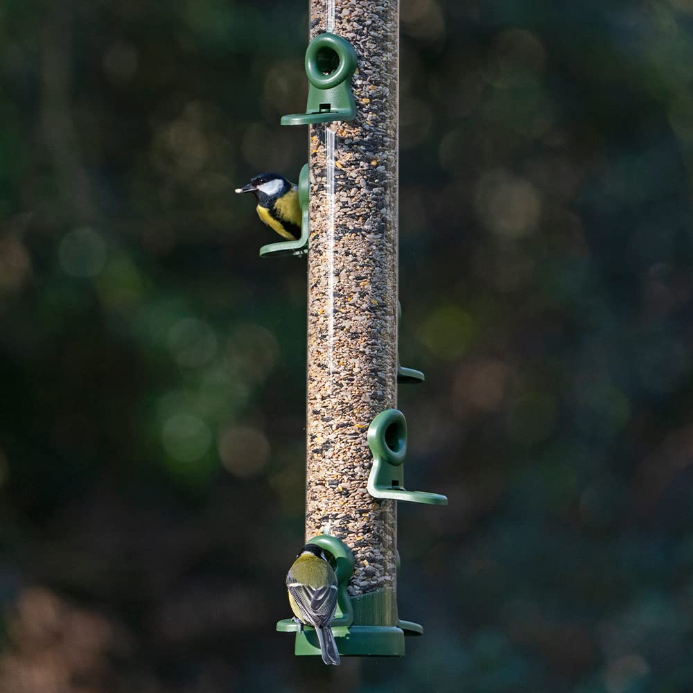 Bird Feeders For Small Birds - Jacobi Jayne® flo™ Classic Green Large Easy-clean Bird Feeder For Seeds - Bird Seed Feeders Hanging Wire Included - Bird Seed Feeder For Garden Birds — view 3