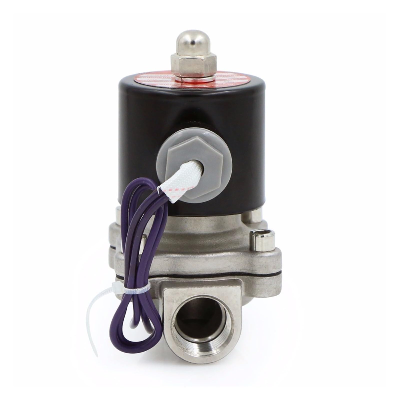 Électrovanne 12V DC en acier inoxydable 1/2 NPT pour circuit eau air diesel