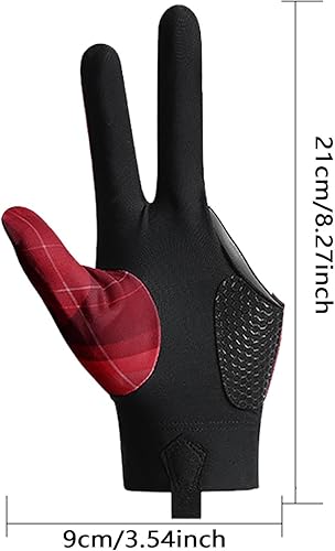 Miniatura 2 de Guantes de billar de tres dedos  Guantes de piscina de mano izquierda y derecha  Guantes de billar para tacos de billar  Guantes profesionales de