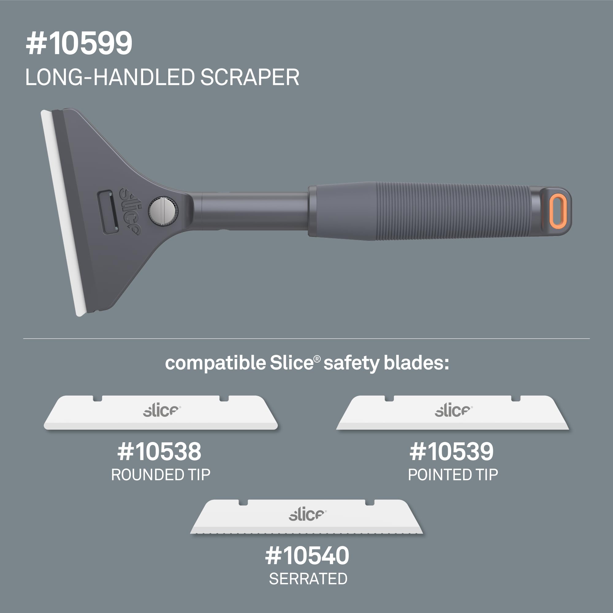 Snapklik.com : 10599 Long-Handled Ceramic Scraper, Never Rusts, Lasts ...