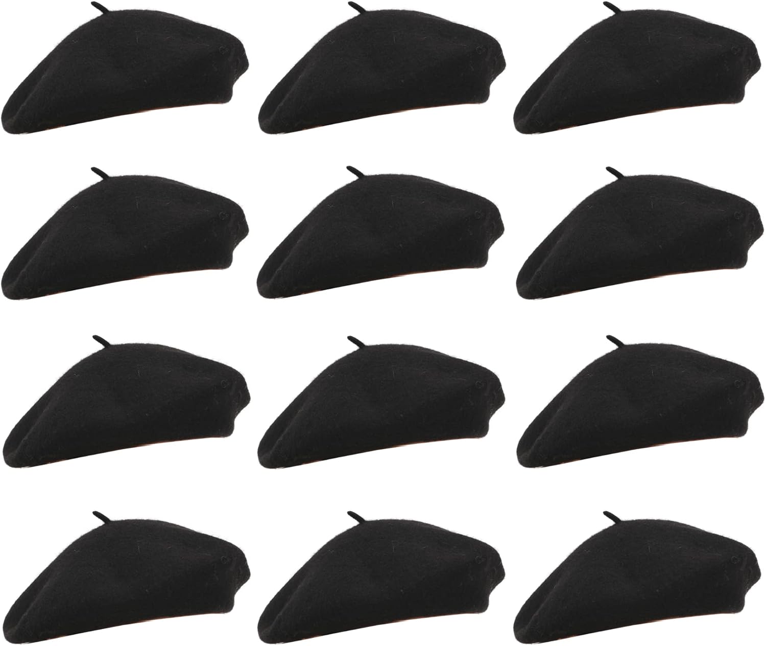 12 Pieces Berets for Women, Wool French Beret Hats for Women Costumes Artist Painter Caps Solid Color Style