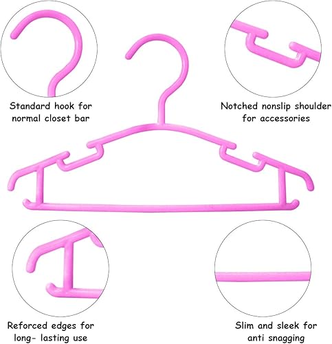 Miniatura 2 de Perchas de bebé GoodtoU, paquete de 100 ganchos de plástico para niños pequeños, ganchos para ropa de bebé, para organización de armario, guardería