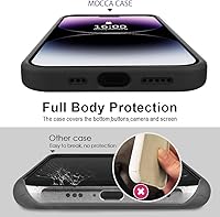 Vista 6 de MOCCA Funda compatible con iPhone 14 Pro Max con soporte de anillo, silicona líquida, forro de microfibra, antiarañazos, cuerpo completo, a prueba