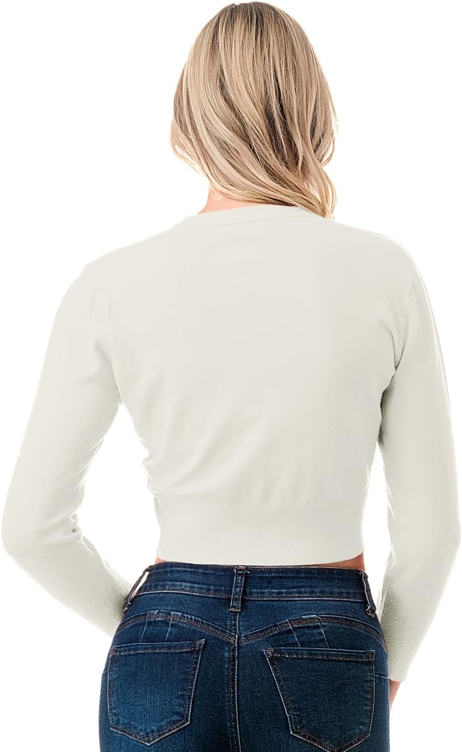 Women's 3/4 Sleeve Soft Open Front Cropped Sweater Cardigan (S-XXL)