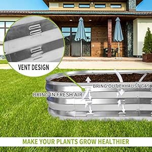 GADI Raised Garden Bed Kit for Vegetables Flower Galvanized Metal Planter Boxs Designed for Easy DIY and Cleaning Not Twist Or Rot (Silver) GADI Raised Garden Bed Kit for Vegetables Flower Galvanized Metal Planter Boxs Designed for Easy DIY and Cleaning Not Twist Or Rot Silver
