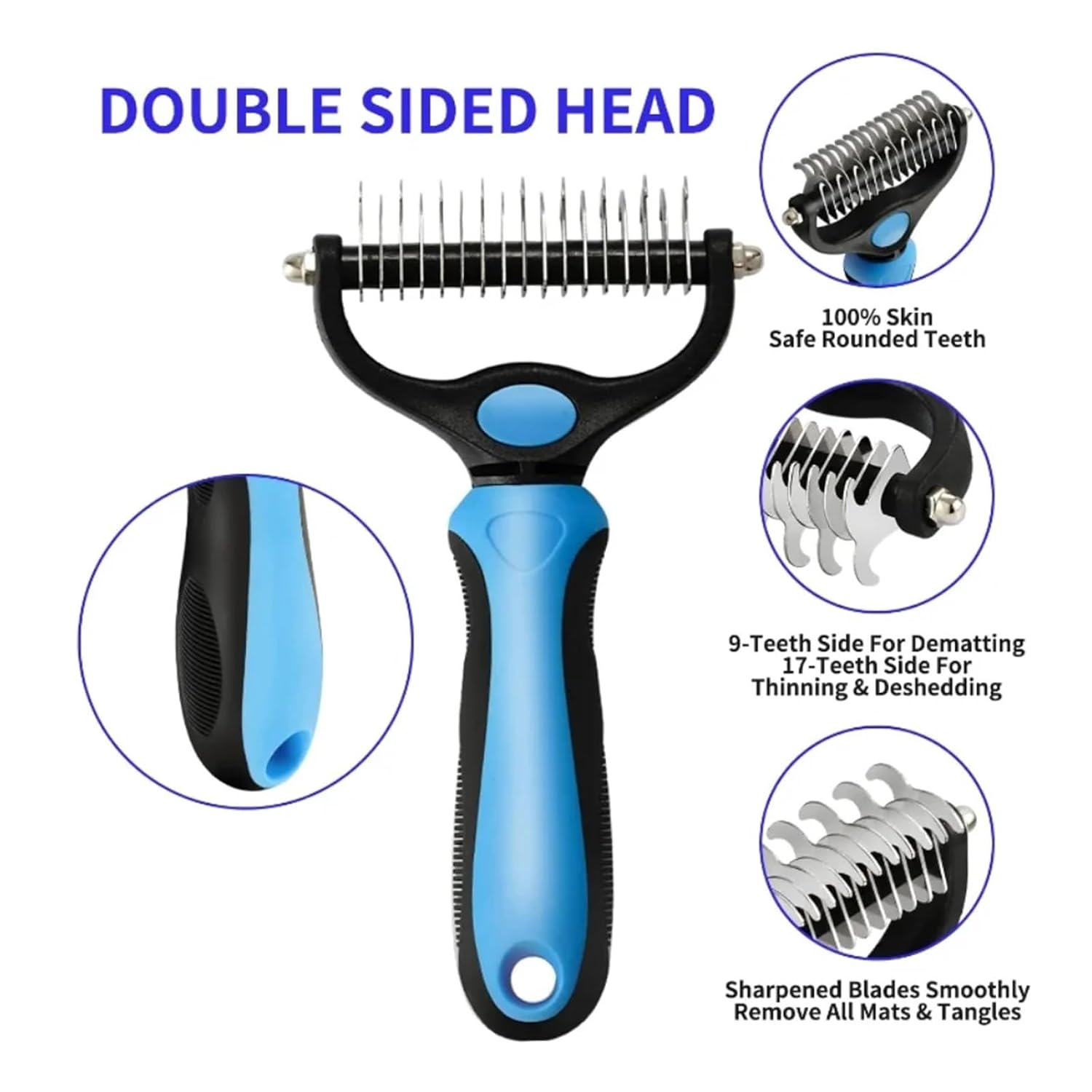 Deshedding Brush For Cats And Dogs, Self Cleaning De-Matting Grooming Comb, Pet Hair Remover Tool(Random color L)
