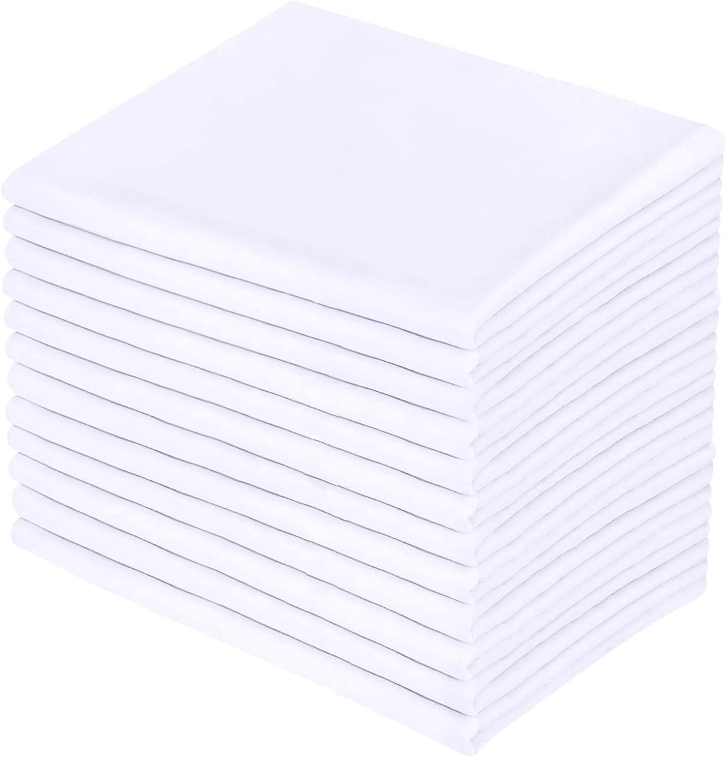 Premium Queen Size Pillowcases 12 Pack, White Standard, Soft Brushed 1800 Thread Count Microfiber, Allergies Free, Wrinkle Resistant, Tailoring Iron, 1 Dozen Bulk Pillowcases Set